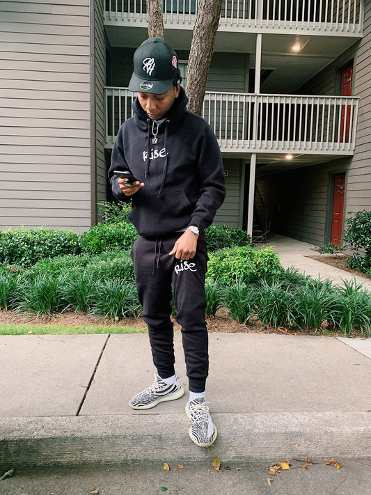 "Black" Reflective Rise Sweatsuit